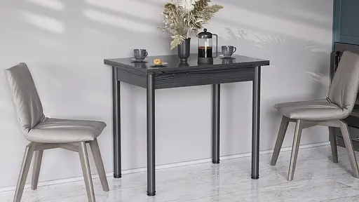 Обідній стіл-формер розкладний Берта Ferrum-decor 750x1400x900 Чорний метал ДСП Сосна Кембра 16 мм (FRD-105180) - фото 3