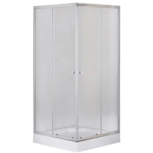 Душевая кабина с низким поддоном Mixxus Cubic SCT01-100x100x195-FB хром матовое стекло 4 мм MI6904, Универсальная, матовый, хром - фото 1