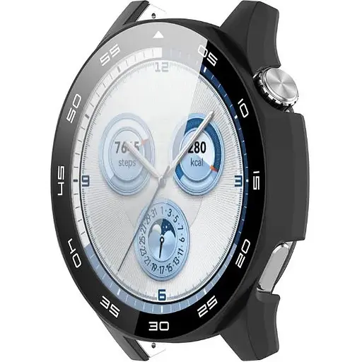 Чехол-накладка DK для Huawei Watch GT 5 46mm Пластик Soft-Touch Glass Full Cover (black) - фото 2