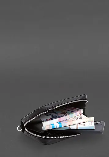 Кожаный клатч-купюрник 4.0 черный краст - фото 3