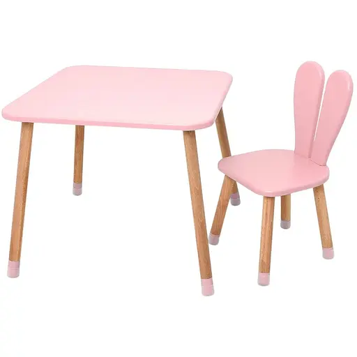 Стіл, 60x60 см, зі стільчиком, рожевий, 04-025R