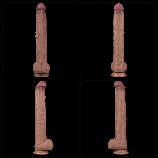 Фалоімітатор Dual-Layered Silicone Nature Cock 14.5'' 37.5 см коричневий - фото 16