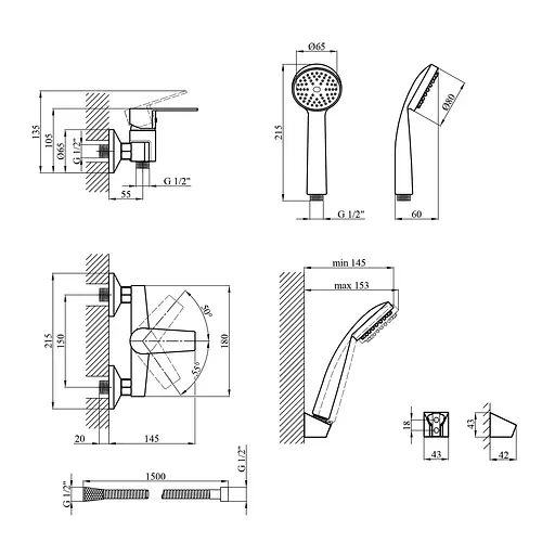 Смеситель для душа Kroner KRM Oker - C050 (CV019459) - фото 6