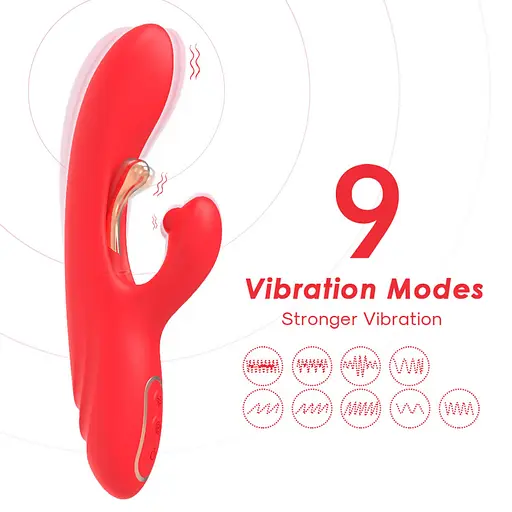 Вібратор-кролик B-Series Joy Nirvana 23.4 см (червоний) - фото 7
