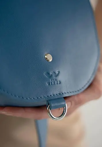 Женская кожаная сумка Ruby S ярко-синяя - фото 8