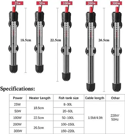 Нагреватель для аквариума FEDOUR hp-608 300w на 100-220 л - фото 4