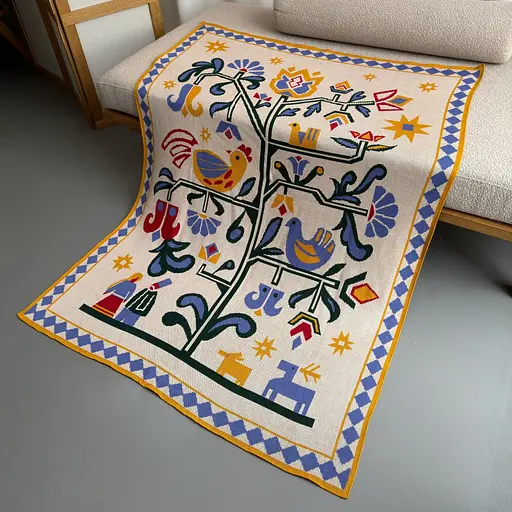 Плед Orner Дерево життя бежевий 130 x 170 см - фото 4