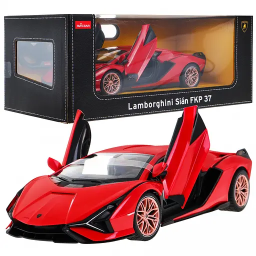 Машинка Lamborghini Sian FKP 37 червоний RASTAR модель 1:14 Автомобіль на дистанційному керуванні + пульт 2,4 ГГц
