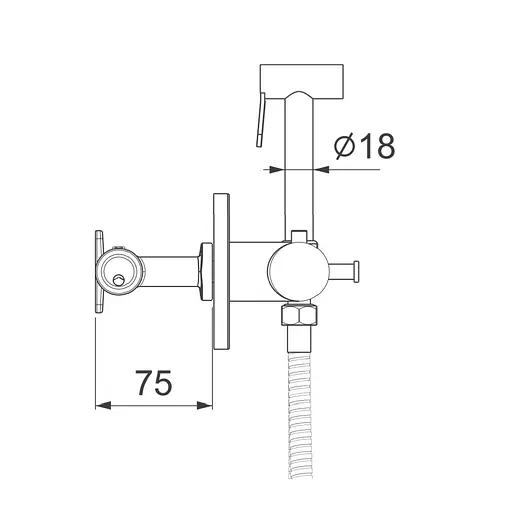 Набір гігієнічного душу прихованого монтажу Gappo G7290 з термостатом та гачком, хром, Хром - фото 9