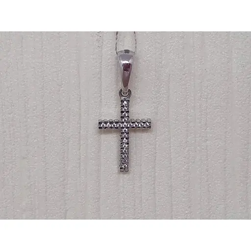 Золотий хрестик Харківська ювелірна фабрика з фіанітами. 11521-БЕЛ - фото 2