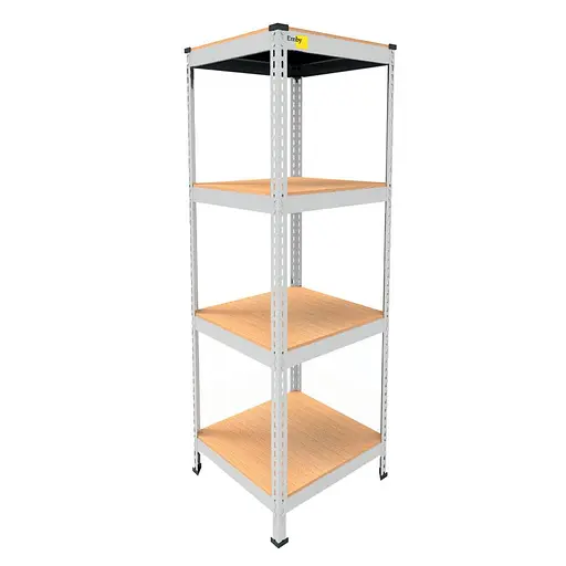 Металевий стелаж Emby Light Series (розмір 1500х450x450мм) 4 полиці ДСП до 100кг Білий
