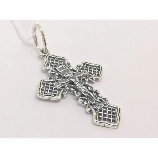 Срібний хрест Стерлінг 9 Розп'яття Христа. 34320 - фото 2