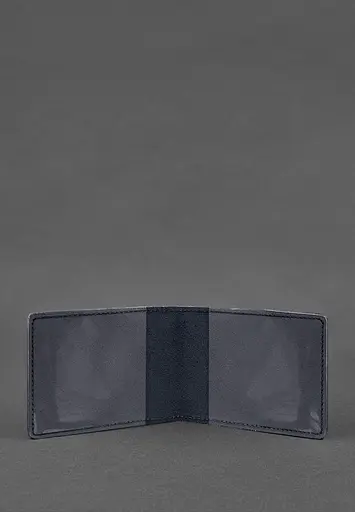 Кожаная обложка для удостоверения министерства обороны темно-синяя Crazy Horse - фото 3