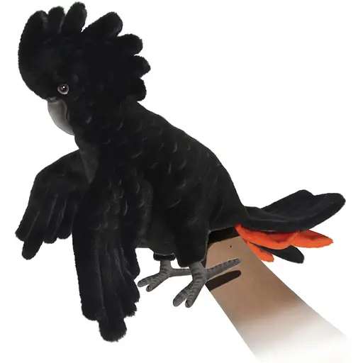 М'яка іграшка Hansa Puppet Червонохвостий чорний какаду 49 см (8227) - фото 2