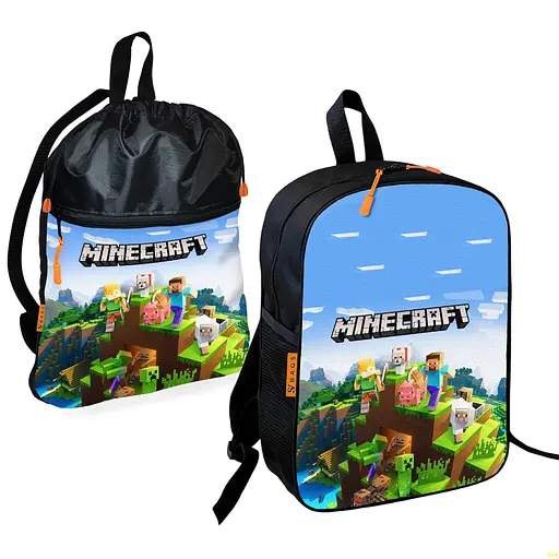 Школьный рюкзак детский Minecraft + Сумка для обуви спортивной формы рюкзак-мешок для мальчика (01728)