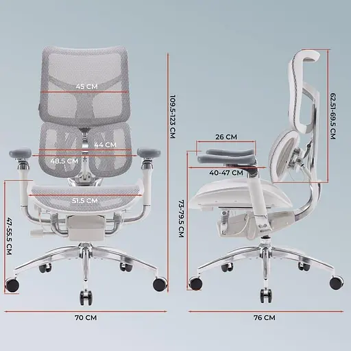 Игровое кресло Sihoo DORO S300 Mesh Light Grey (S300-M202) - фото 12