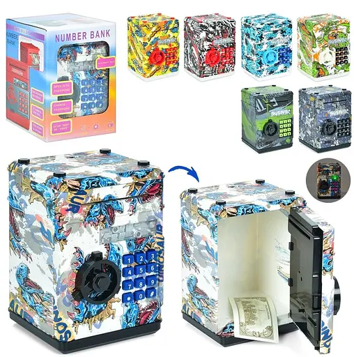 Сейф іграшковий з кодовим замком LED-підсвіткою музикою та втягуванням купюр - фото 1