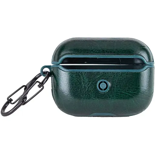 Кожаный футляр Leather series для наушников AirPods Pro Зеленый - фото 2