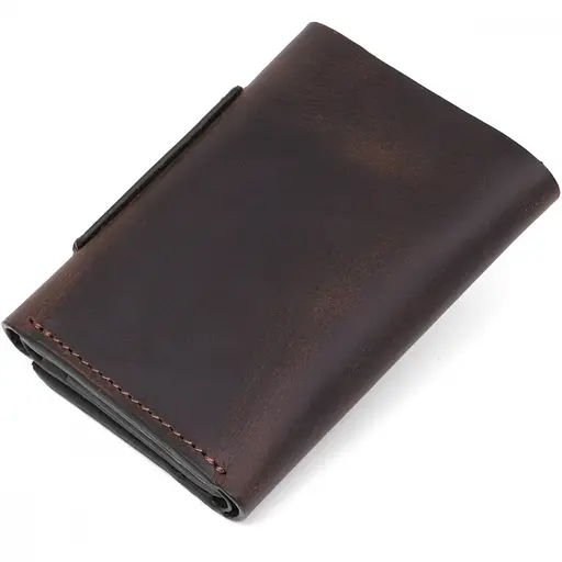 Кожаный женский кошелек Grande Pelle 10х8х2 см acs0024494 - фото 2