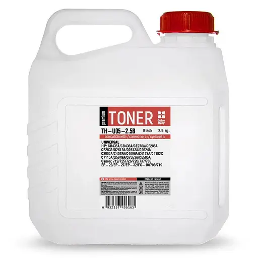 Тонер HP Універсальний P1005/P1505/P2015/P2035/P2055/P4015, 2.5 кг, ColorWay Premium (TH-U05-2.5B)