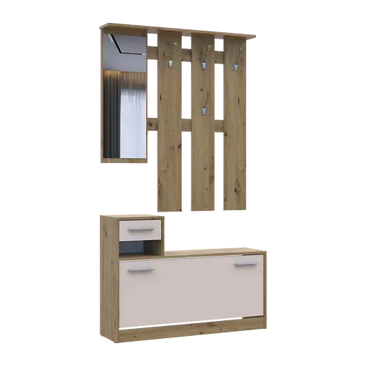 Передпокій Doros Alice Дуб Евок/Кашемір 1 дзеркало 100х25х182.9 (44900360) - фото 3