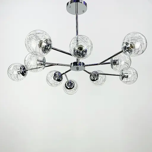 Стельова модель в хромі на 10 плафонів Line.F 8122/10 CR - фото 1