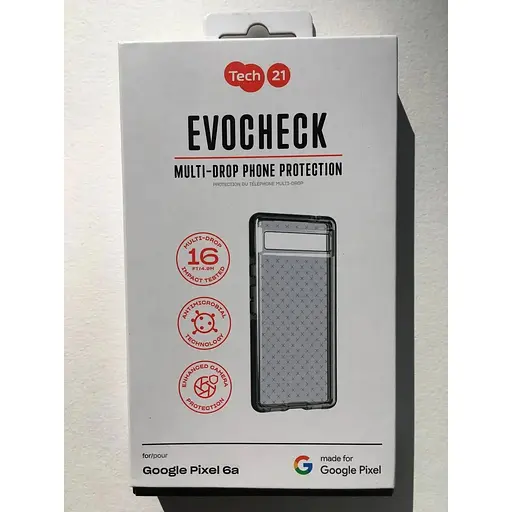 Оригинальный противоударный силиконовый чехол Tech21 Evo Check для Google Pixel 6a (6.1") Black (T21-9488) - фото 9
