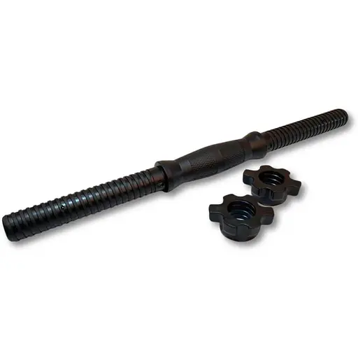 Гриф гантельний Trex Sport TX 42см (25мм) з пласт. гайками чорний - фото 3