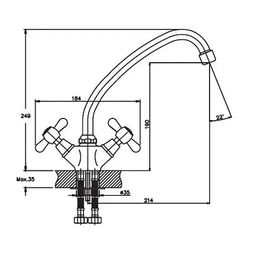 Змішувач для кухні Haiba DominoX 271 HB0076 - фото 2
