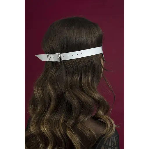 Маска на глаза Feral Feelings - Blindfold Mask, натуральная кожа, белая - фото 4