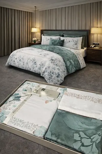 Комплект постільної  білизни євро 200х220  сатин Premium Lux комбінований TC303376177