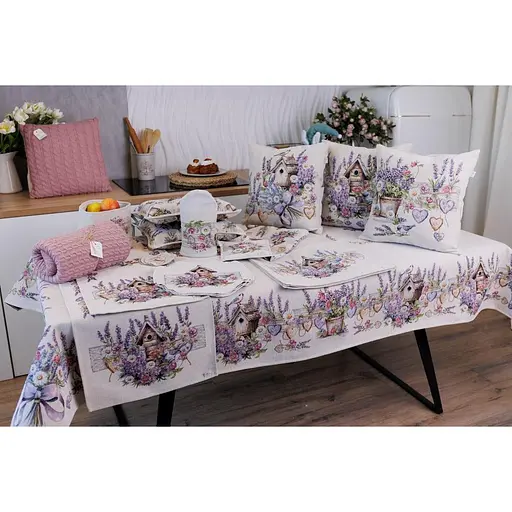 Подушка гобеленовая Прованс Лавандовый сад Птичка возле скворечника 45х45 см (44312) - фото 9