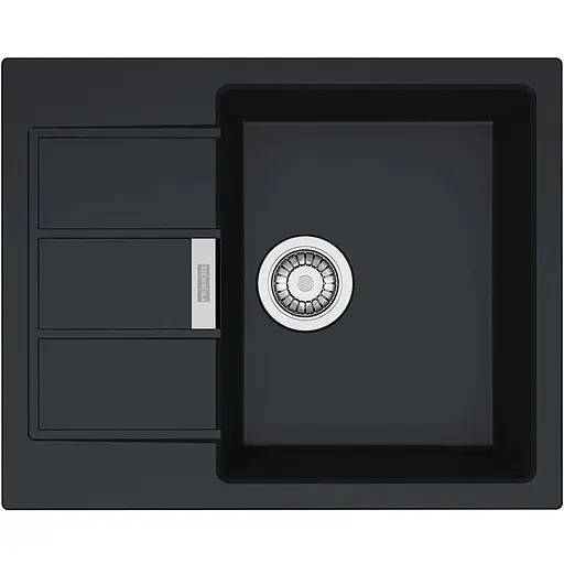 Кухонна мийка Franke Sirius, тектонайт, прямокутник, з крилом, 620х500х200мм, чаша - 1, накладна, SD2 611-62, чорний