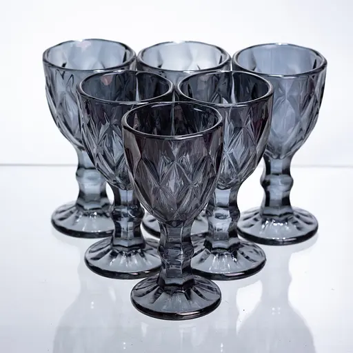 Набір чарок Fractal 6 штук по 40 мл HP-19-272 прозорий стакани для міцних напоїв шотів коктейлів Yiwu HP-19-272 - фото 1