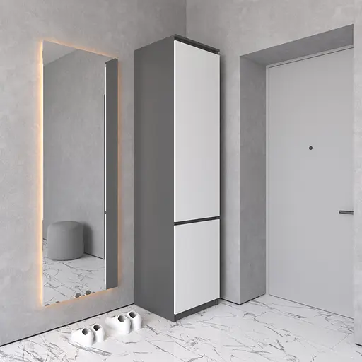 Шафа пенал Vays R-21, з полицями та штангою, без ручок, ЛДСП, 50×50×211 см - для одягу та взуття, в передпокій - фото 5