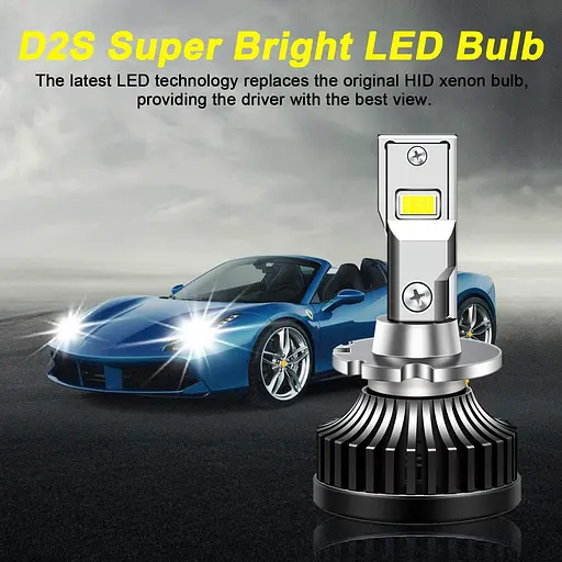 Светодиодные ксеноновые лампы TECTICO D2S, 70 Вт, 6000 К, ледяной белый, супер яркий - фото 2