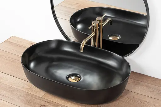 Умивальник Rea Cleo black mat накладний чорний REA-U0035, Чорний матовий - фото 5