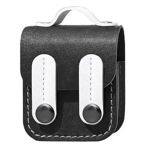 Кожаный футляр Briefcase для наушников AirPods 1/2 Black/White