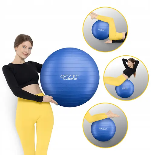 М'яч для фітнесу (фітбол) 4FIZJO 75 см Anti-Burst Blue (P-5907739316363) - фото 5
