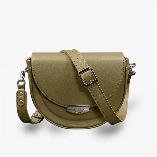 Женская кожаная сумка Kira оливковая - фото 8