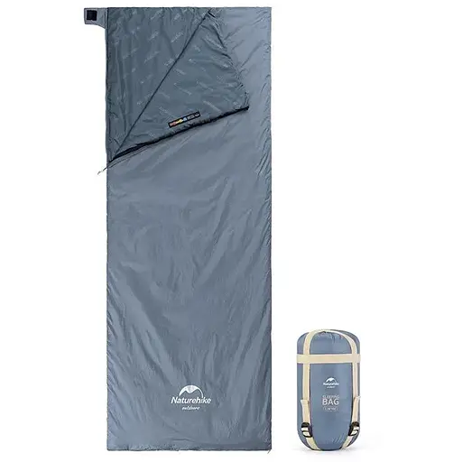 Спальник сверхлегкий Naturehike Ultralight LW180 NH21MSD09 левый, (15°C), p-p M, серо-синий