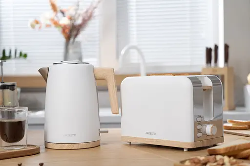 Ardesto Электрочайник EKL-F420WWD, 1.7л, металл, мат, Strix, белый - фото 5