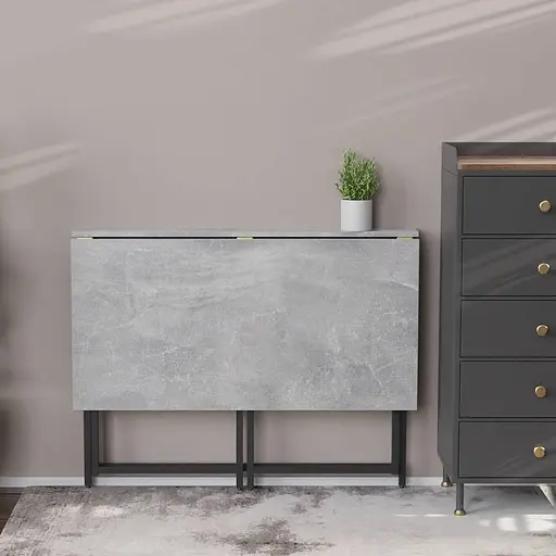 Стіл розкладний Моріс Ferrum-decor 750x1000x600 Чорний метал ДСП Бетон 16 мм (FRD-104675) - фото 5