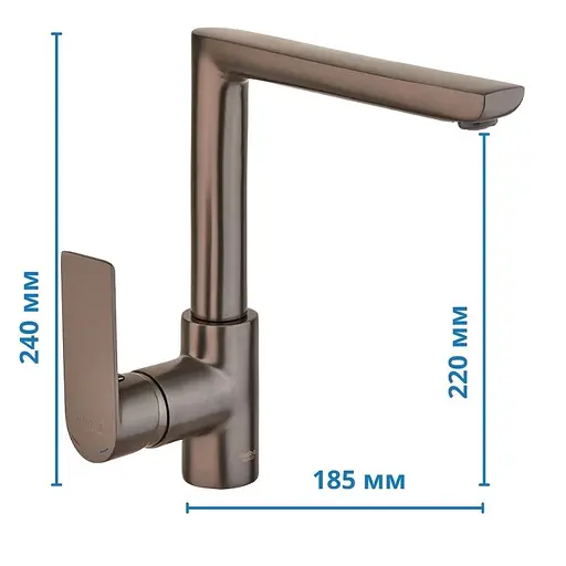 Змішувач для кухні Haiba Alex 018 graphite HB3999 Графит - фото 2