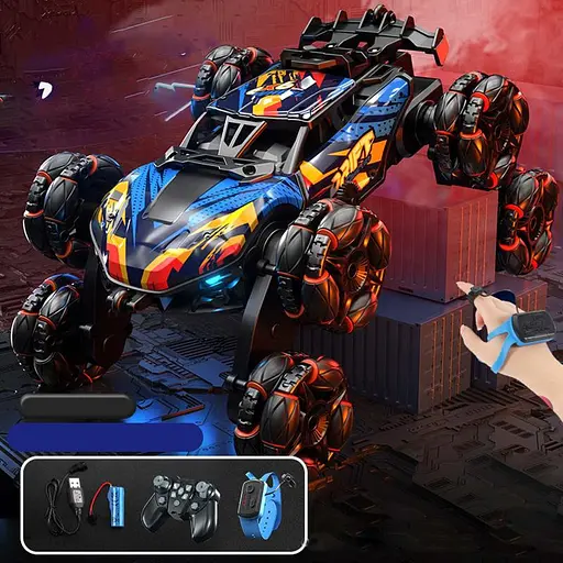 Дитячий восьмиколісний джип на радіокеруванні SHT 2330 2.4G (with 2 remote) Orange - фото 4