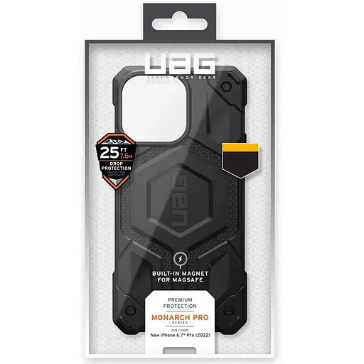 Чохол ударостійкий UAG Monarch Pro with MagSafe Leather для Apple iPhone 15 Plus/14 Plus 6.7 Чорний - фото 5