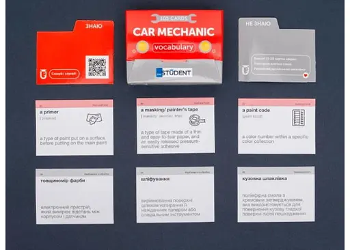 Настільна гра English Student Картки для вивчення англійської мови English Student Car Mechanic (укр.) (591226003) - фото 6