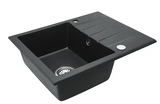 Кухонна мийка гранітна Rea North black плямиста ZLE-00125, Чорний - фото 1