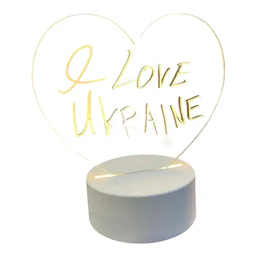 Светильник ночник 3D сердце 220в, ручка для надписей