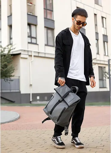 Чоловічий рюкзак Sambag ROLLTOP LZT графітовий 41 х 30 х 16 см (24208009m) - фото 4